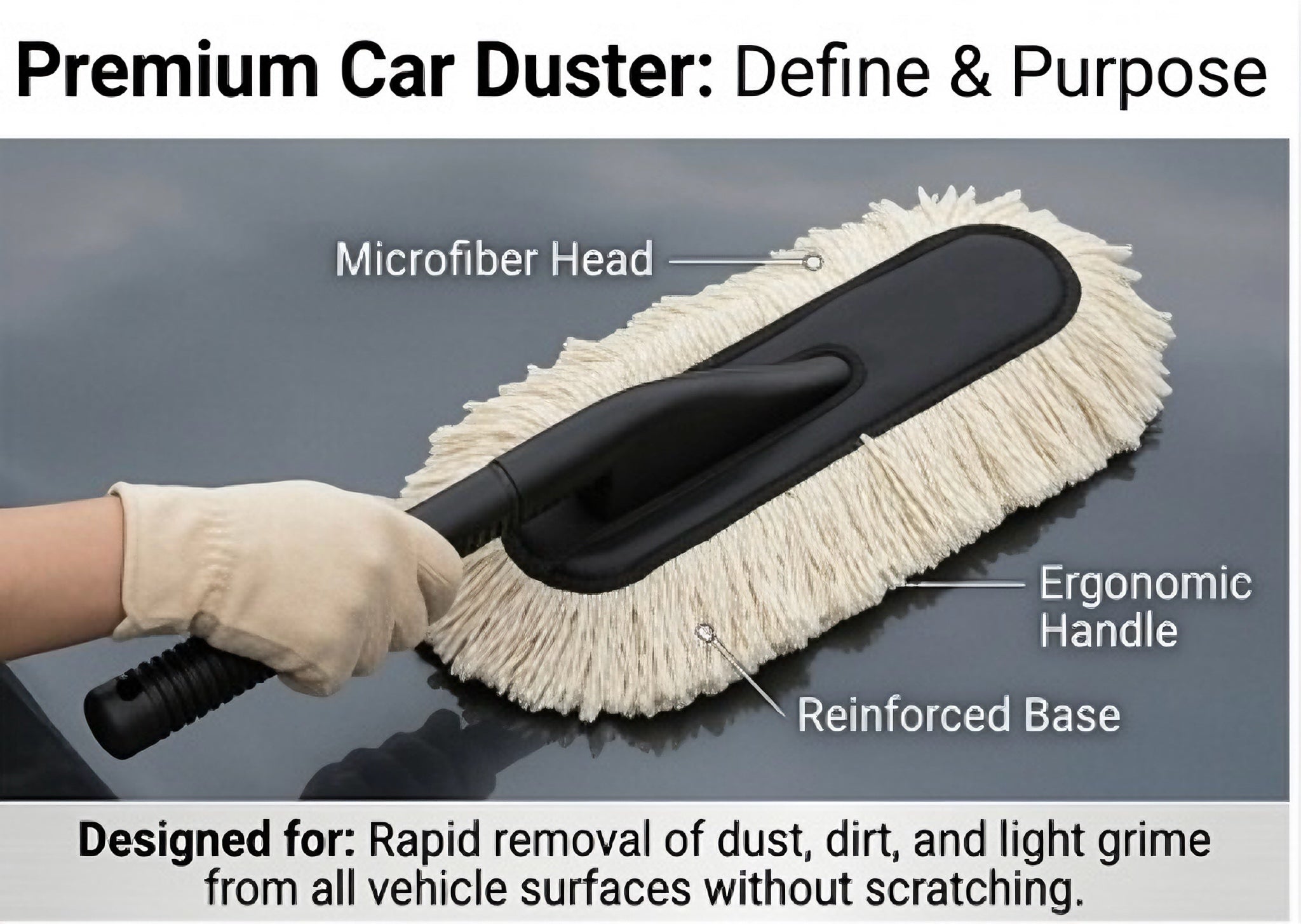 Scratch-Free Microfiber Car Cleaning Duster – Wipe Away Dust Instantly!