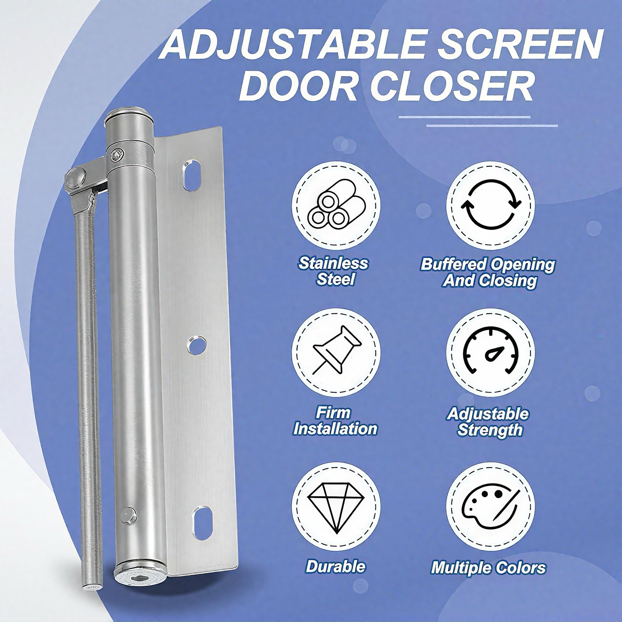 Premium Automatic Door Closer - Stainless Steel