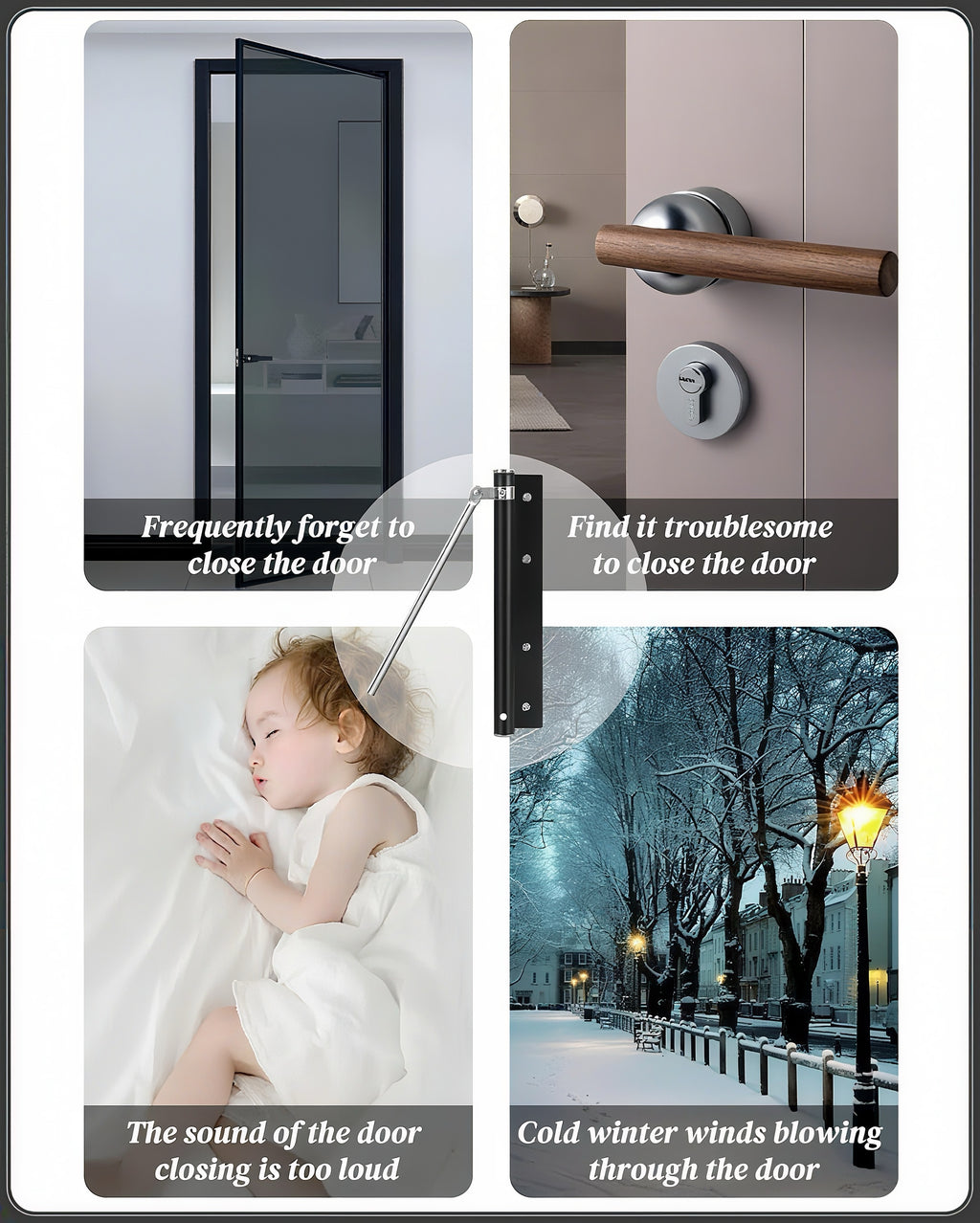Premium Automatic Door Closer - Stainless Steel