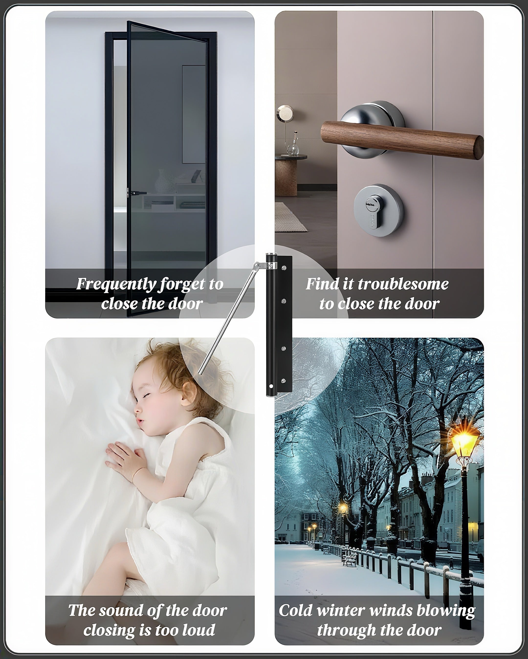 Premium Automatic Door Closer - Stainless Steel