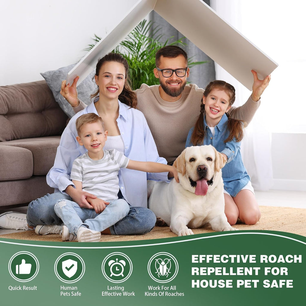 24/7 Complete House Protection Cockroach Killer - 12 Pcs Bait System . Pet & Family Safe