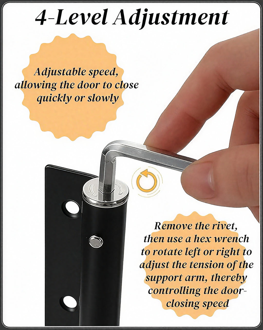 Premium Automatic Door Closer - Stainless Steel