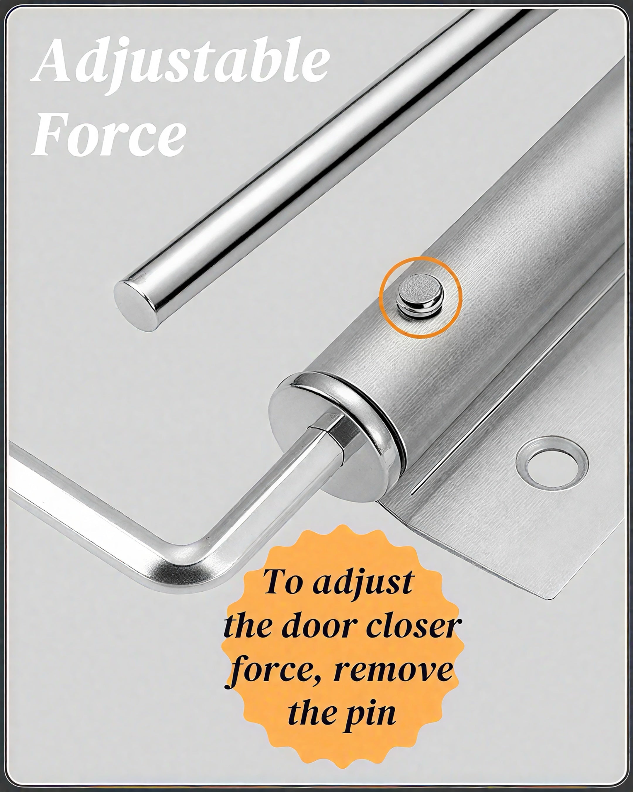 Premium Automatic Door Closer - Stainless Steel