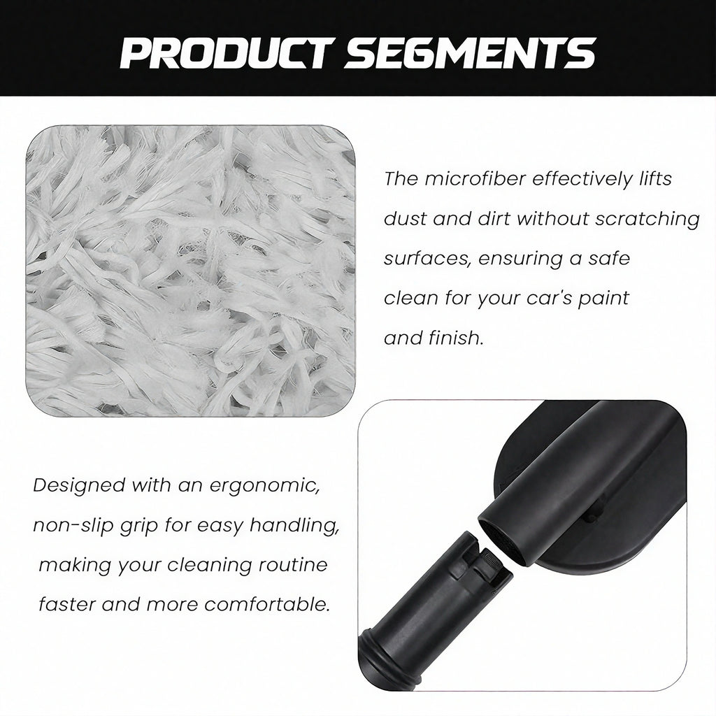 Scratch-Free Microfiber Car Cleaning Duster – Wipe Away Dust Instantly!