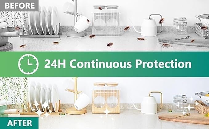 24/7 Complete House Protection Cockroach Killer - 12 Pcs Bait System . Pet & Family Safe