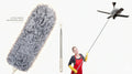 100-Inch Extendable Microfiber Duster, 360° Bendable Fan Cleaner Brush with Stainless Steel Pole for Roof, Wall, Car & Home Cleaning