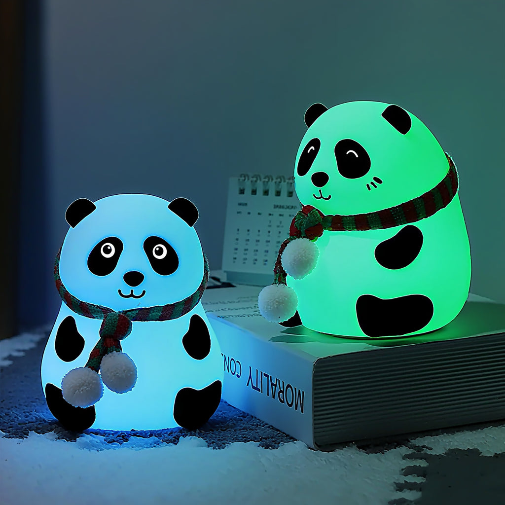 Cute Panda Night Light for Kids Bedroom | Colour Changing LED Silicone Lamp