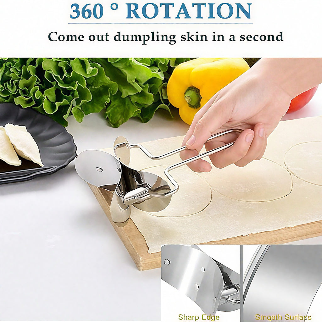 Stainless Steel Puri Cutter & Dough Roller | Easy Kitchen Tool for Puri, Roti & Cookies