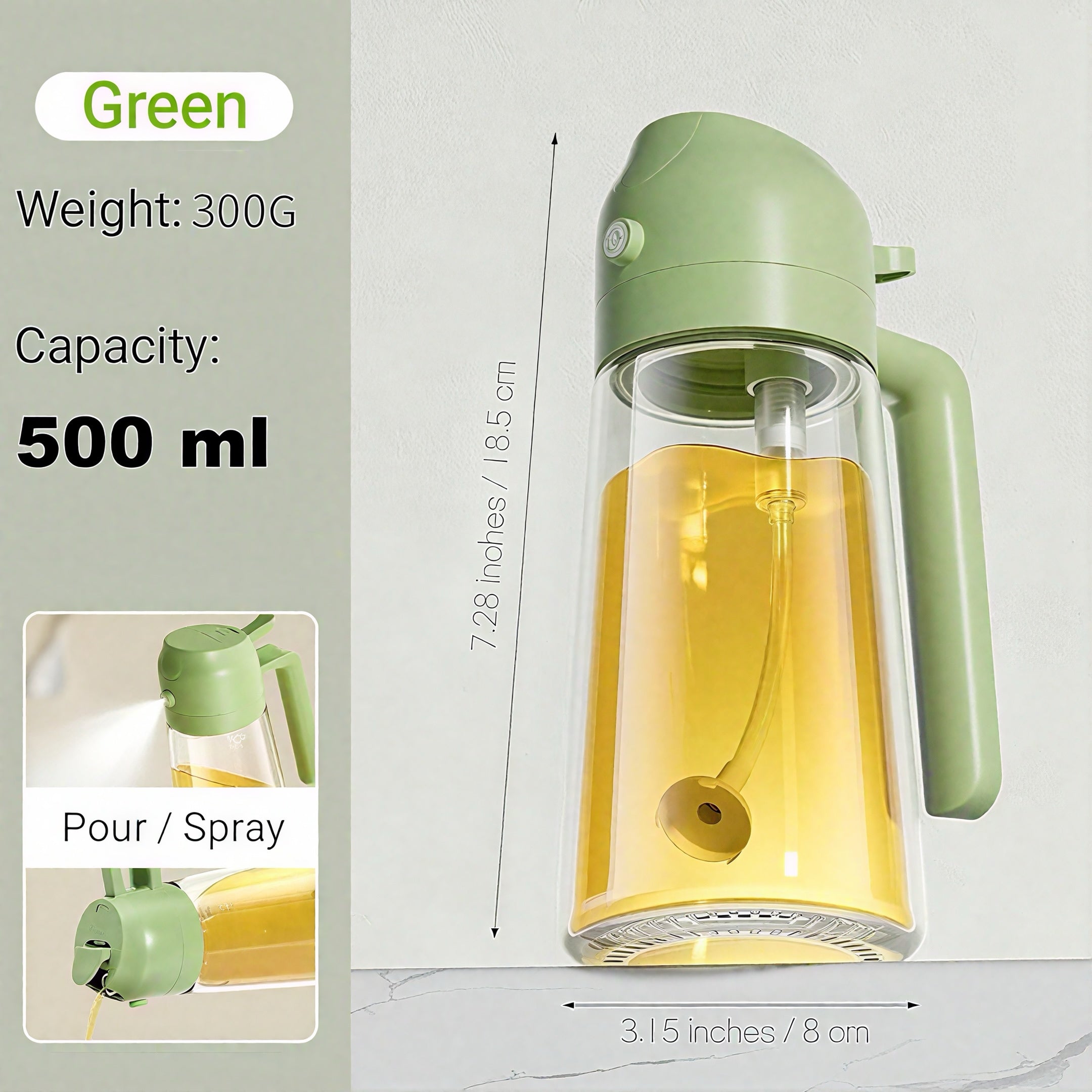 2-in-1 Dual Function Oil Spray & Pour Dispenser Bottle