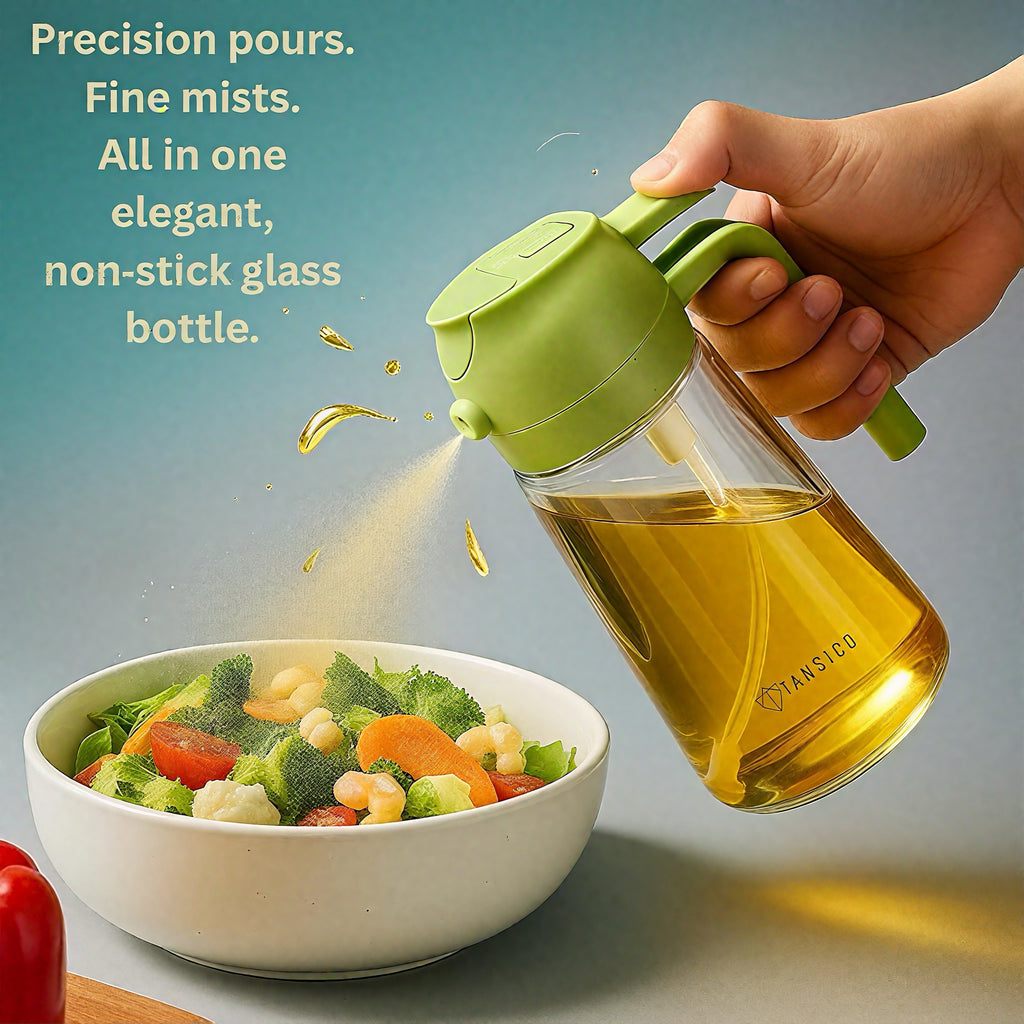 2-in-1 Dual Function Oil Spray & Pour Dispenser Bottle