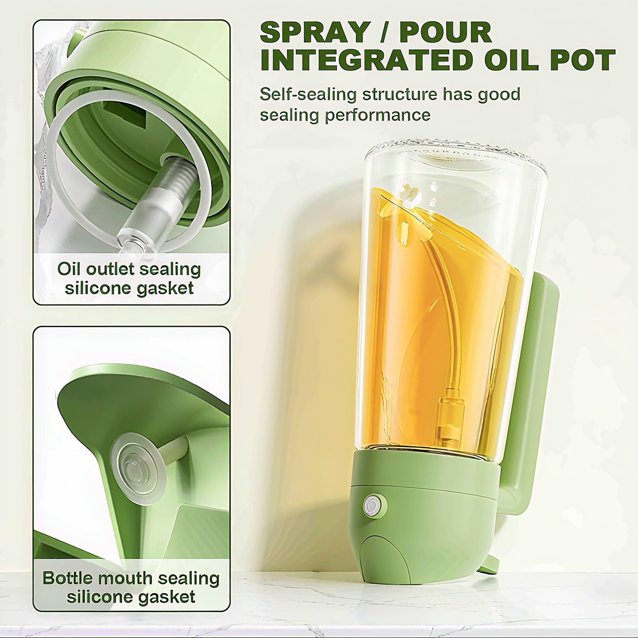 2-in-1 Dual Function Oil Spray & Pour Dispenser Bottle