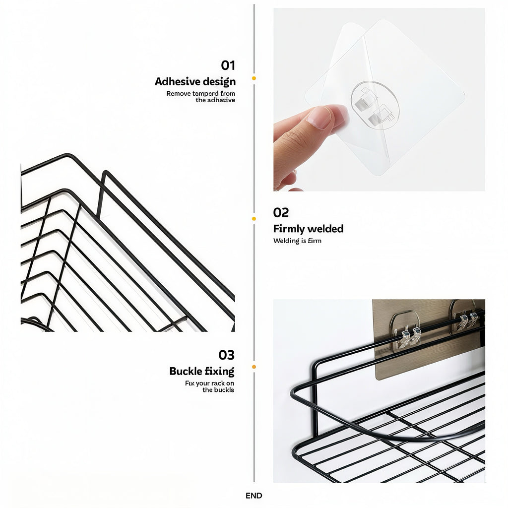 Pack of 2 Bathroom shelves Multipurpose Corner Bracket Shelf - No-Drill Wall Rack for Bathroom & Kitchen (Holds up to 5kg)