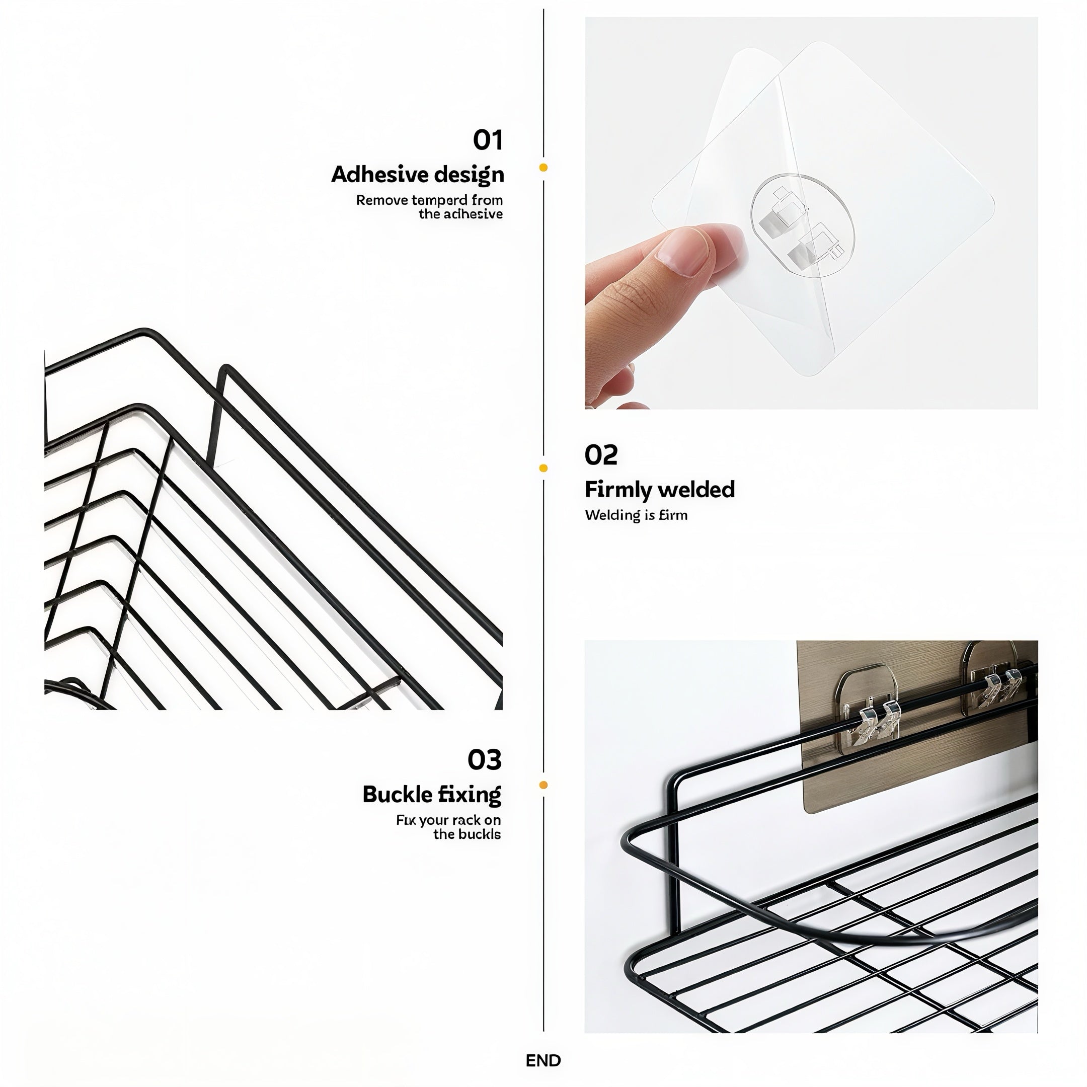 Pack of 2 Bathroom shelves Multipurpose Corner Bracket Shelf - No-Drill Wall Rack for Bathroom & Kitchen (Holds up to 5kg)