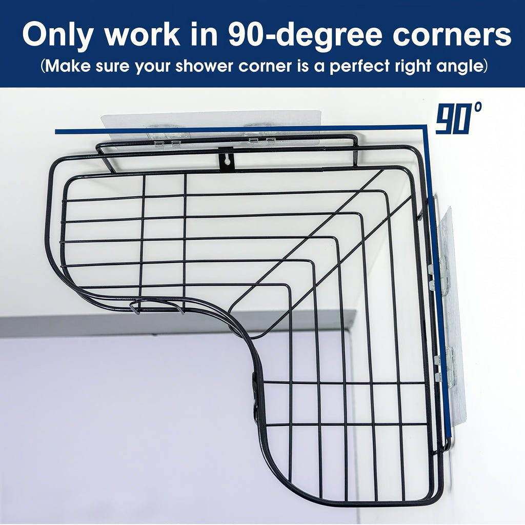 Pack of 2 Bathroom shelves Multipurpose Corner Bracket Shelf - No-Drill Wall Rack for Bathroom & Kitchen (Holds up to 5kg)