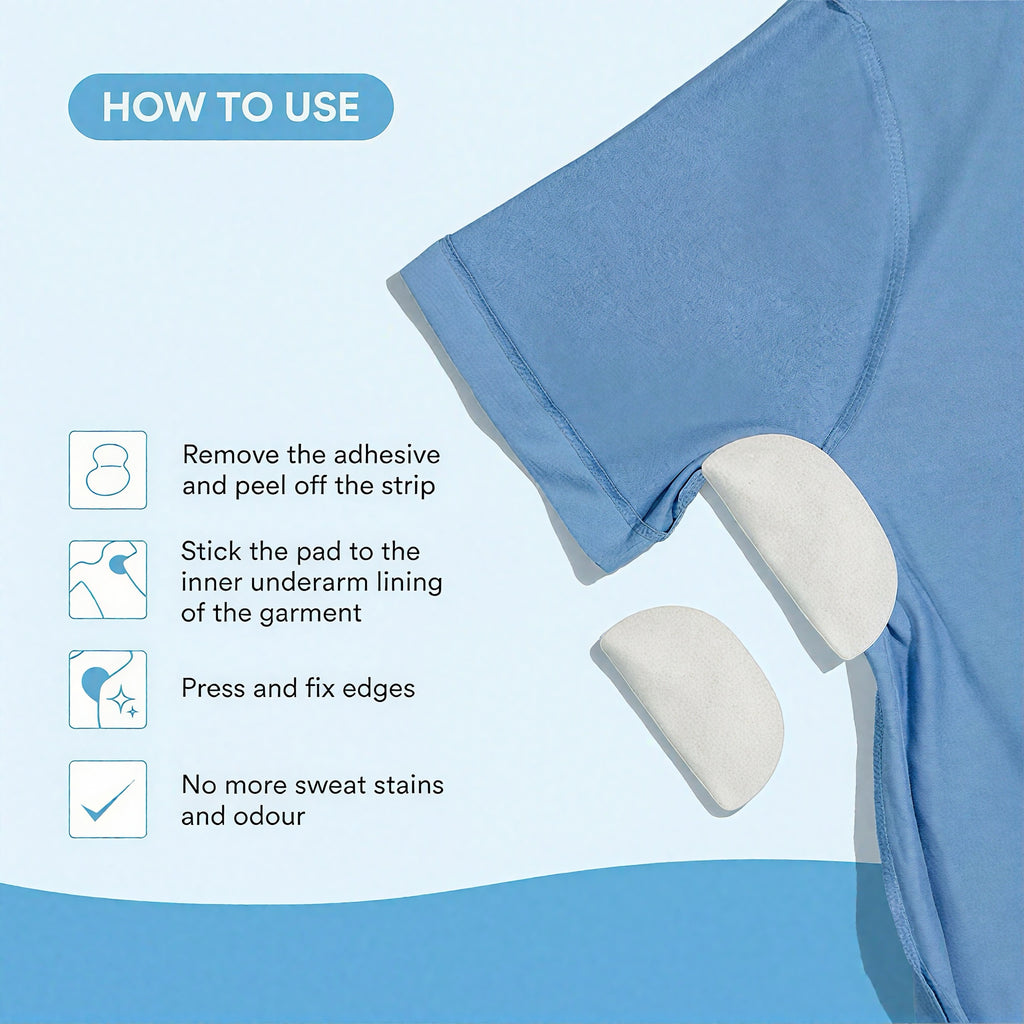 Disposable Underarm Sweat Pads | Gel Technology, 16-Hour Protection, Anti-Stain & Anti-Smell | For Men & Women (30 Pads)