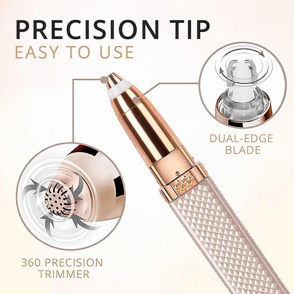 4-in-1 Multi-Purpose Electric Trimmer & Painless Hair Remover for Women | Precision Shaver for Eyebrow, Face, Nose, Arms & Legs (Rose Gold Edition)