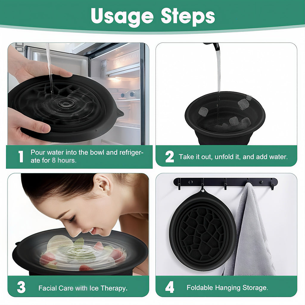Foldable Silicone Face Wash Basin for Ice Therapy & Skin Care
