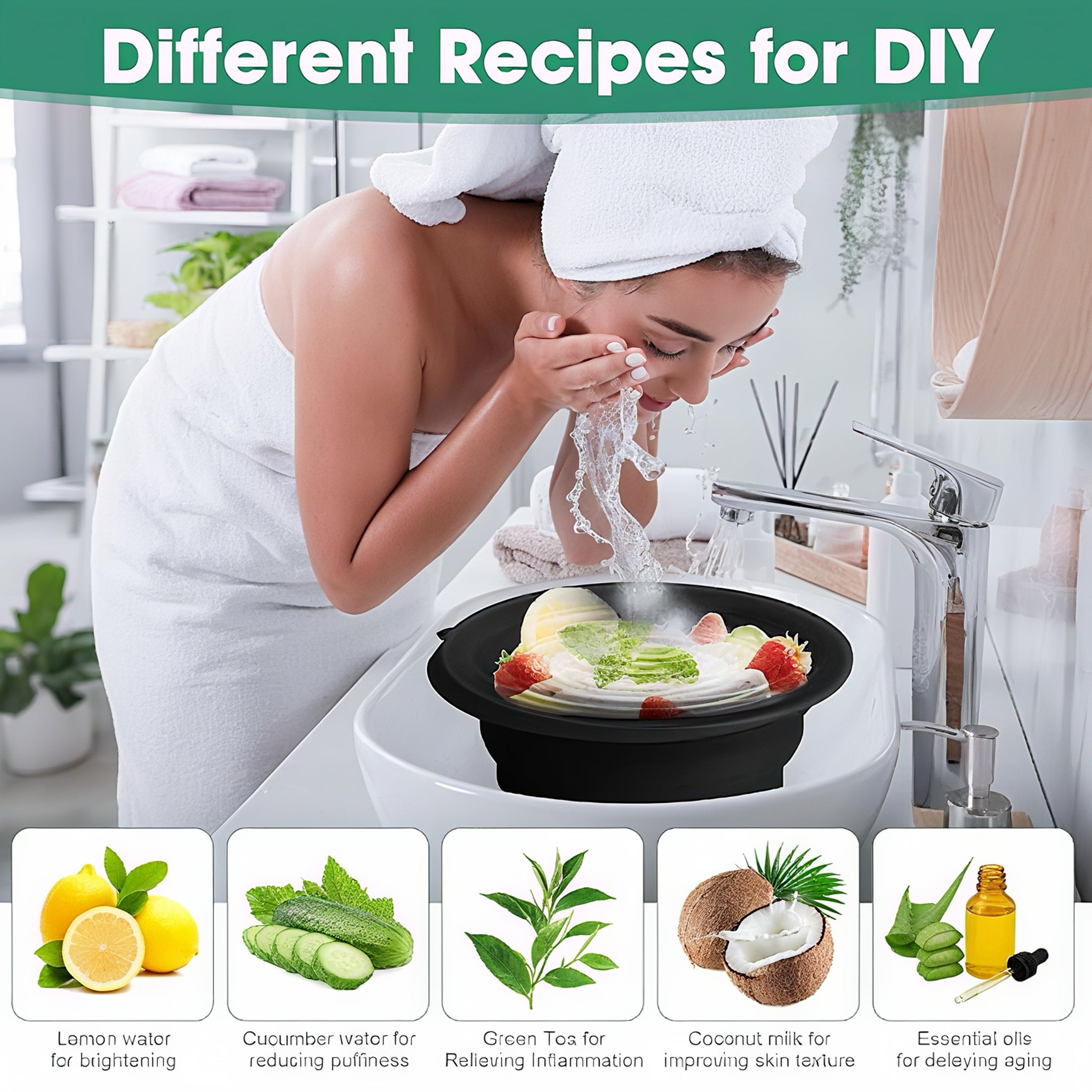 Foldable Silicone Face Wash Basin for Ice Therapy & Skin Care