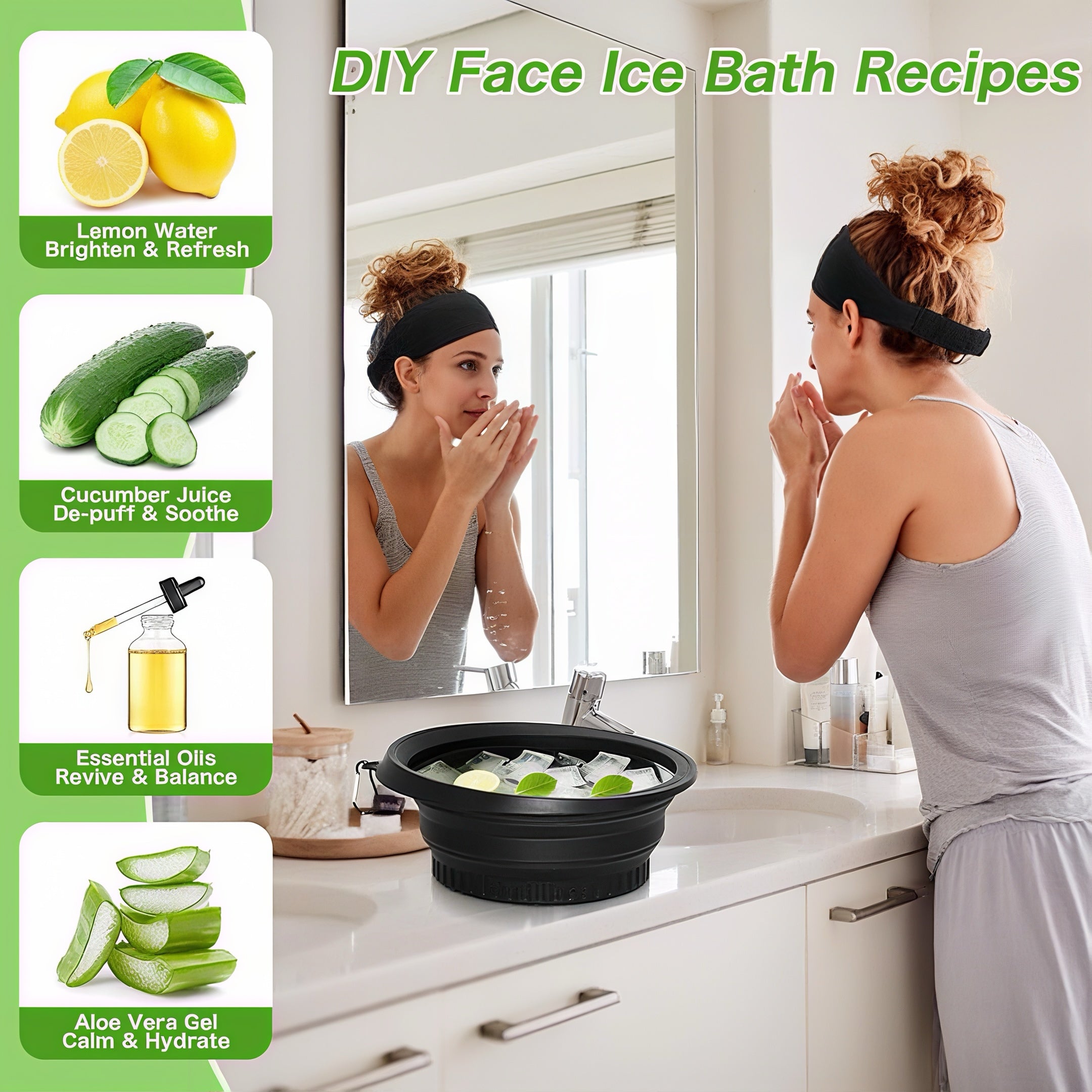 Foldable Silicone Face Wash Basin for Ice Therapy & Skin Care