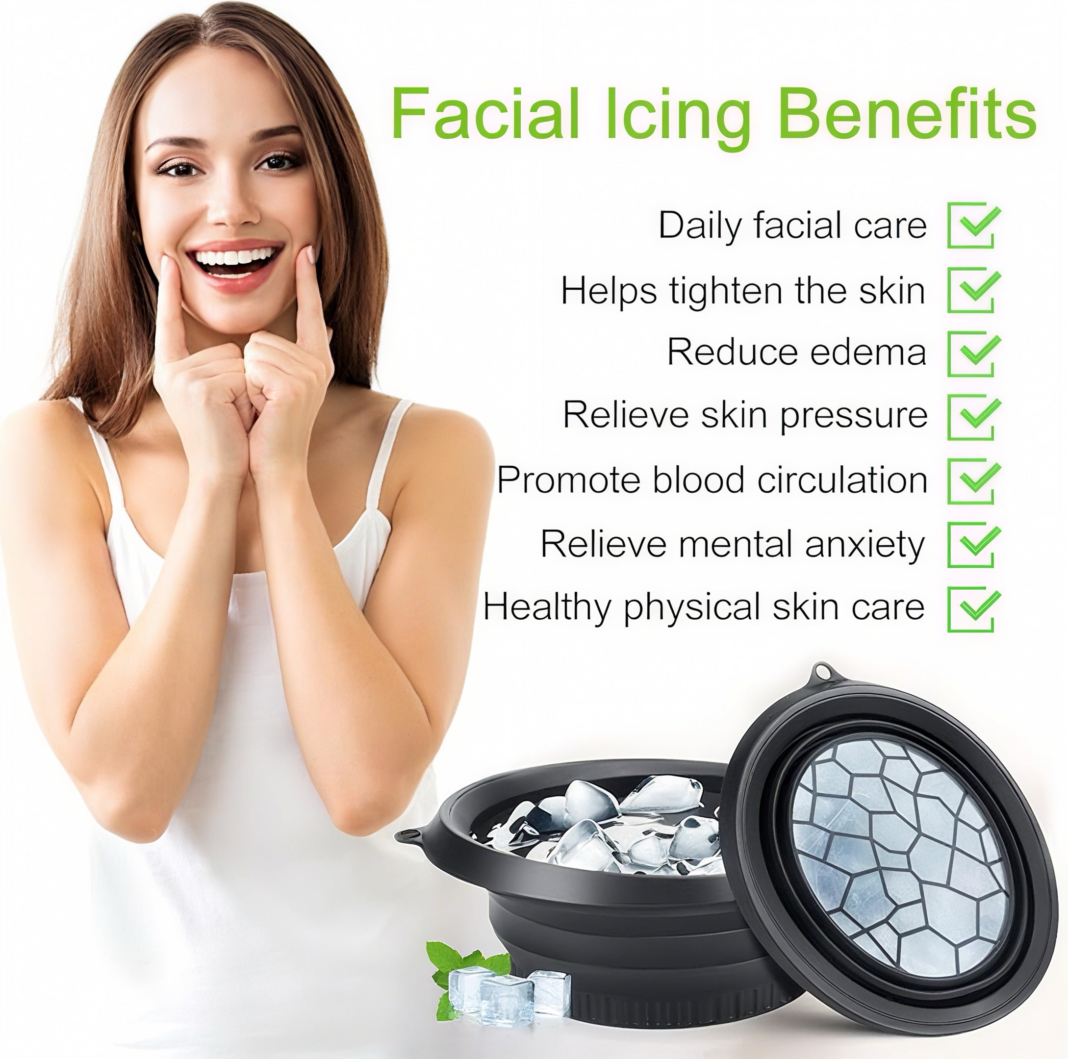 Foldable Silicone Face Wash Basin for Ice Therapy & Skin Care