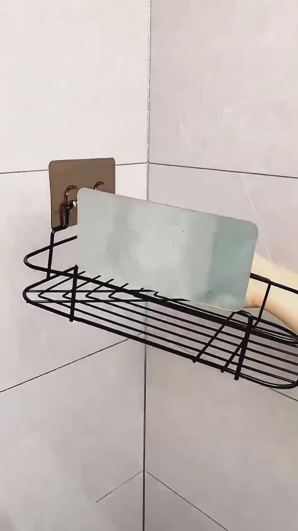 Pack of 2 Bathroom shelves Multipurpose Corner Bracket Shelf - No-Drill Wall Rack for Bathroom & Kitchen (Holds up to 5kg)